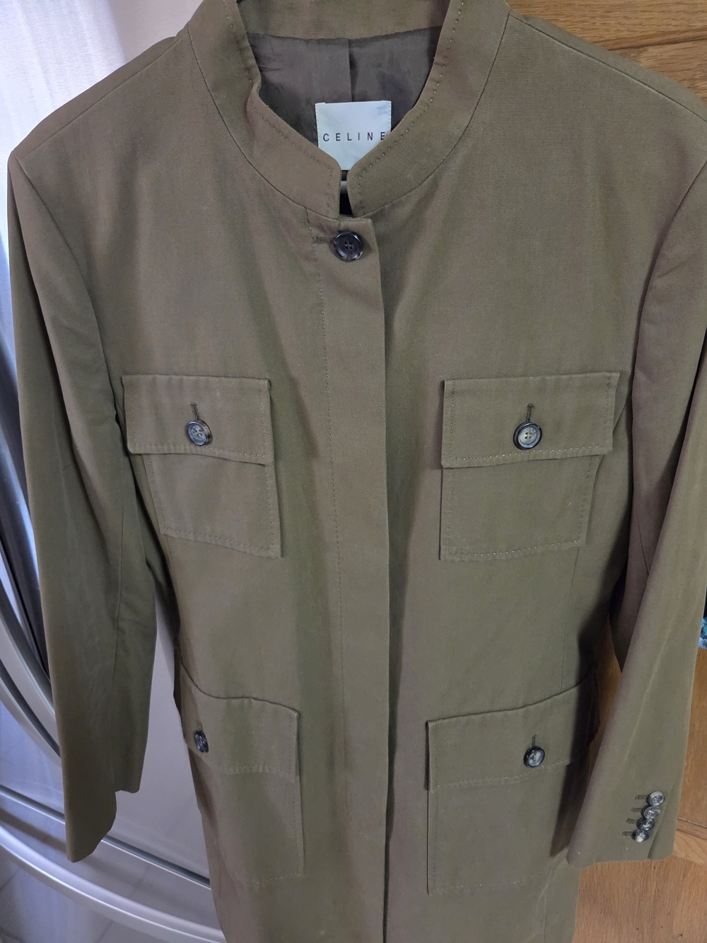 Celine Olive Utility Jacket with Patch Pockets